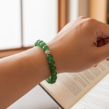 Tayvan Yeşim Taşı Faset Kesim Taşı Doğaltaş Bileklik - İçsel Yolculuk Temalı
