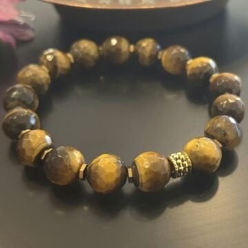 10 mm Faset Kesim Kaplangözü Doğal Taş Bileklik