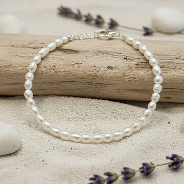 Arpa İnci Gümüş Bileklik - Saflık, Huzur ve Dişil Enerji Temalı