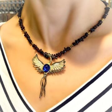 Gümüş Anka Kuşu Yeniden Doğuş Kolyesi