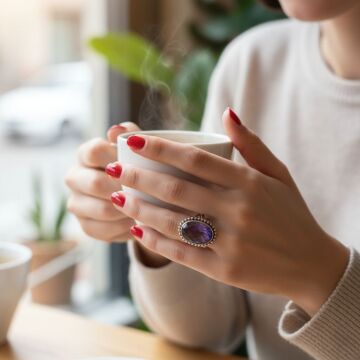 Ametist Tasarım Gümüş Yüzük