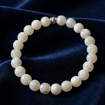 Sedef Doğal Taş Bileklik - İçsel Huzur ve Denge Temalı