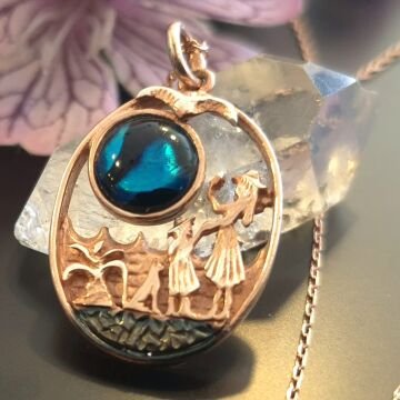 Anne Kız Okyanus Sedefli Gümüş Kolye