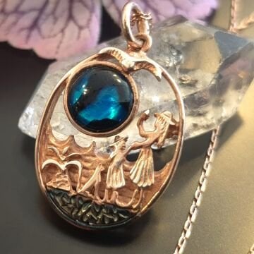 Anne Kız Okyanus Sedefli Gümüş Kolye