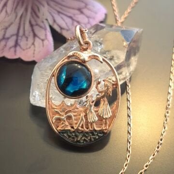 Anne Kız Okyanus Sedefli Gümüş Kolye