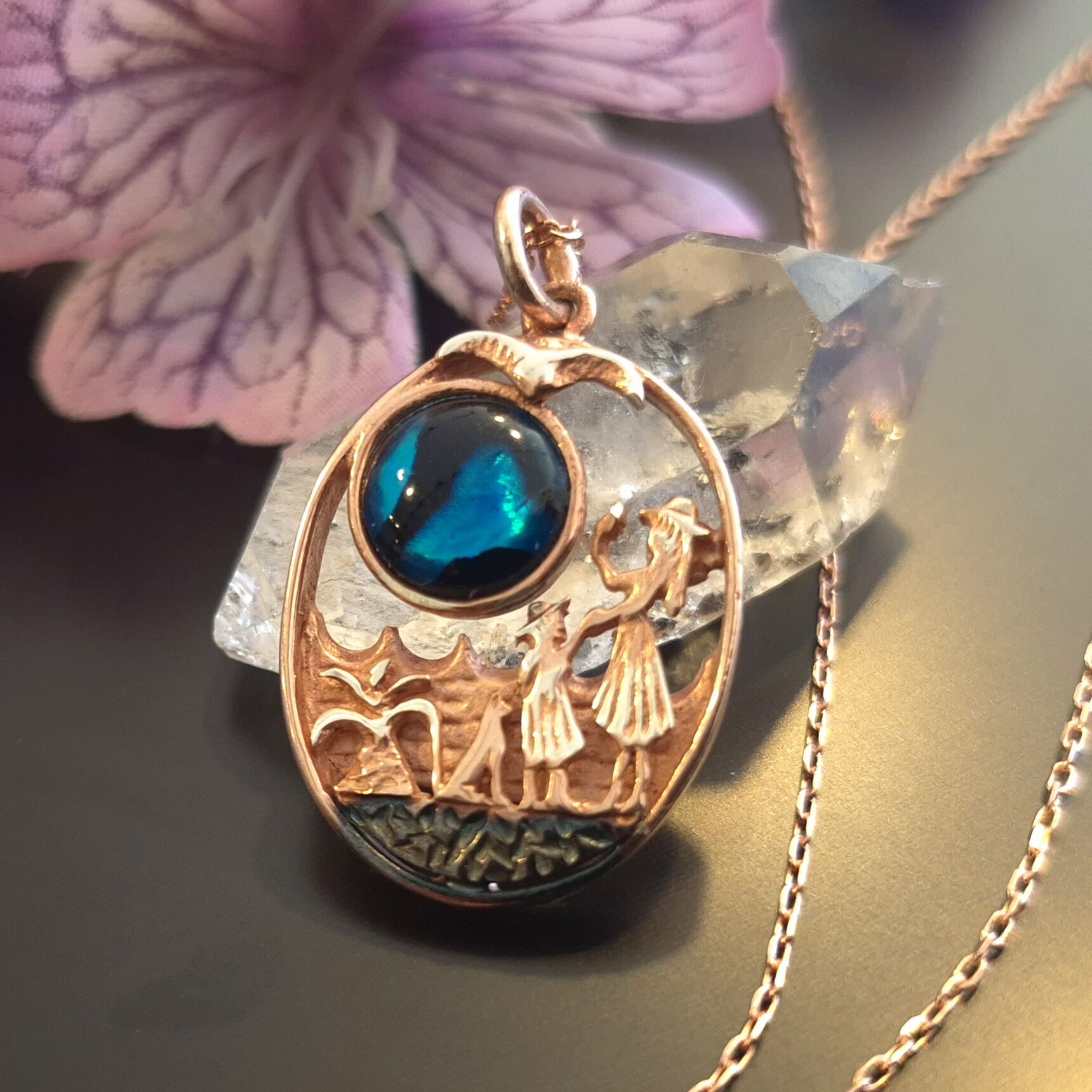 Anne Kız Okyanus Sedefli Gümüş Kolye