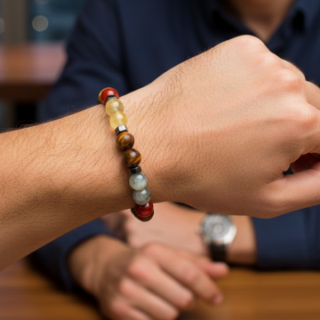 Eril Enerji Temalı Doğal Taş Bileklik