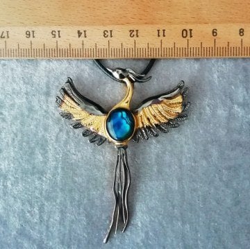 Anka (Simurg) Kuşu Tasarım Gümüş Kolye