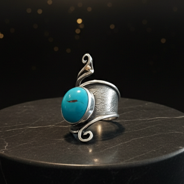 Turkuaz (Firuze) Tasarım Gümüş Yüzük