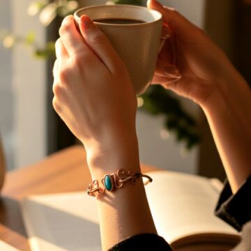 İran Turkuaz Taşı ve Bakır ile Özel Tasarım Bileklik