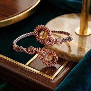 Sitrin Taşı ve Özel Tasarım Bakır Bileklik