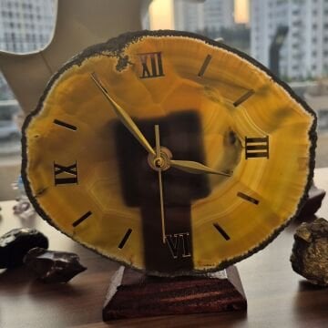 Akik Taşı Doğal Taş Masa Saati