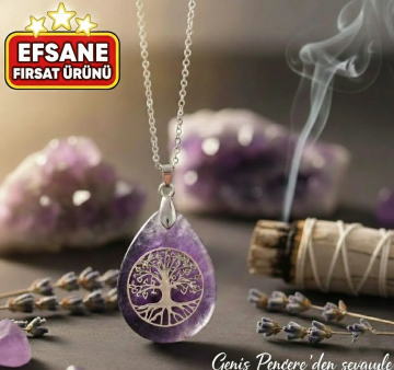 Hayat Ağacı Tasarım Ametist Kolye