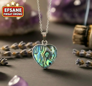 Okyanus Sedefli Kalp Kolye