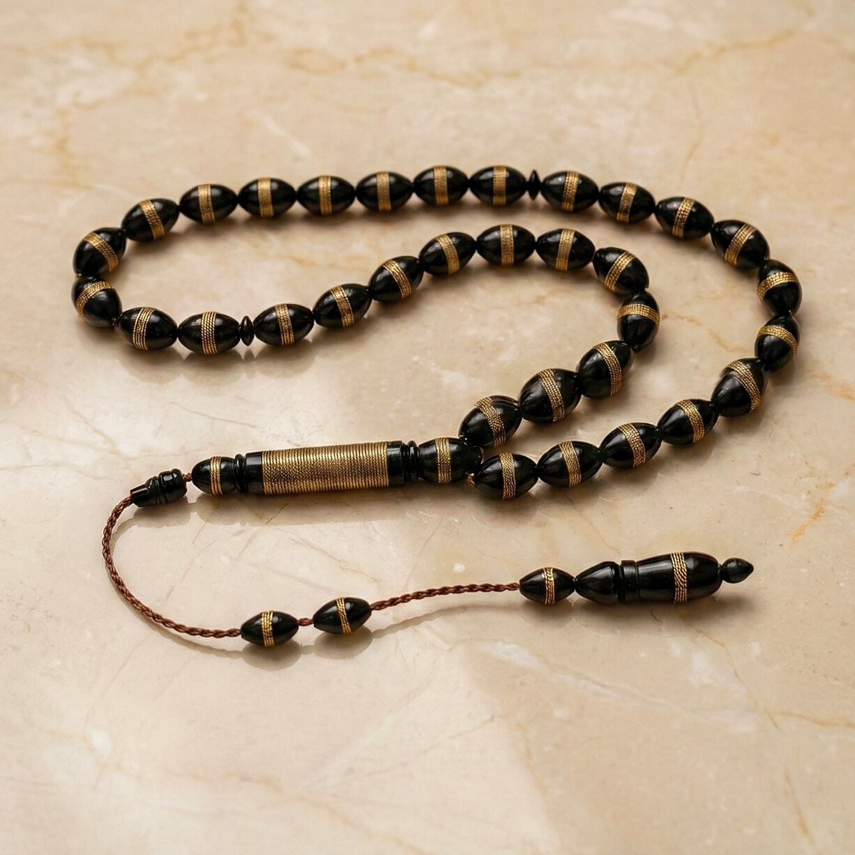 Pirinç işlemeli Kuka Ağacı 33 lü Tespih