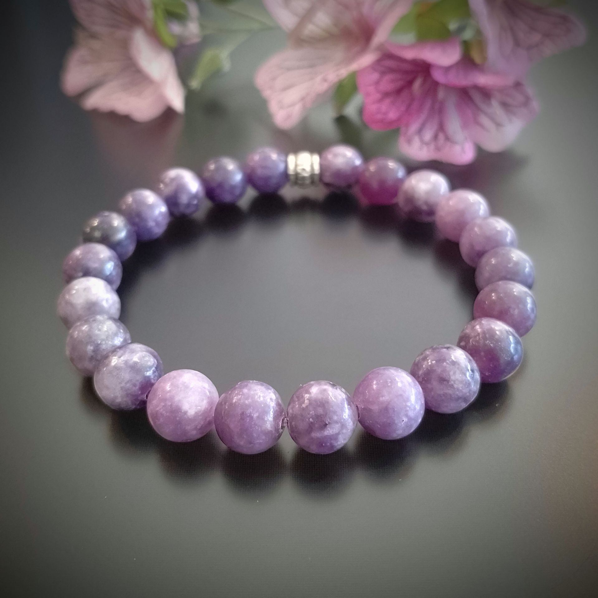 Lepidolit Doğal Taş Bileklik