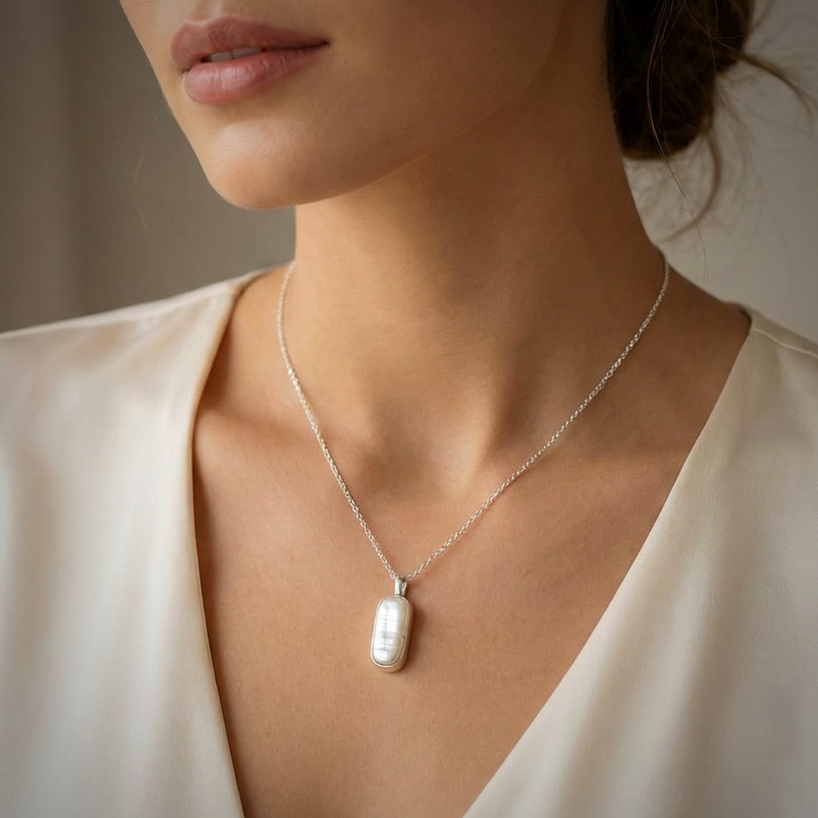 İnci Gümüş Kolye