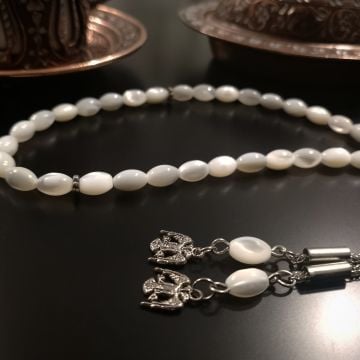 Arpa Kesim Beyaz Sedef Tesbih