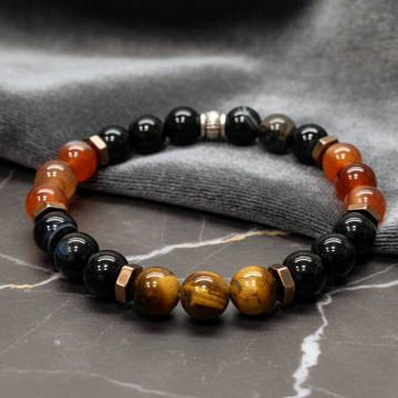 Kaplangözü Akik ve Hematit Doğal Taş Bileklik