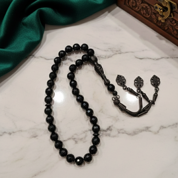 Faset Küre Kesim Oniks Taşı 33 lük Tesbih