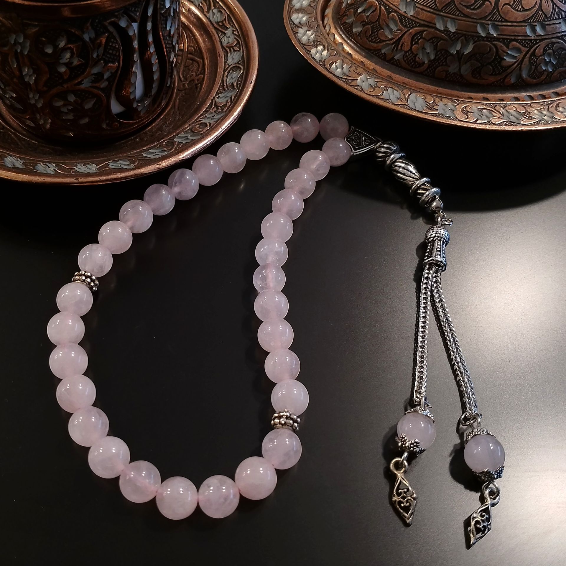 Pembe Kuvars Taşlı Tesbih