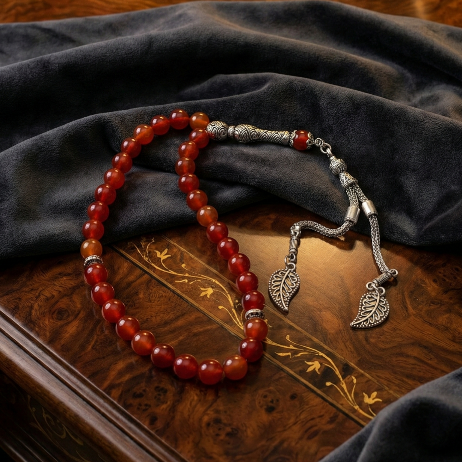 Küre Kesim Akik Taşı 33 lük Doğal Taş Tesbih