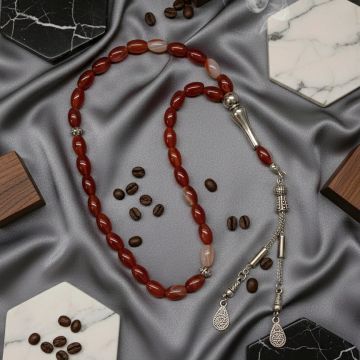 Arpa Kesim 33 lük Akik Taşı Tesbih