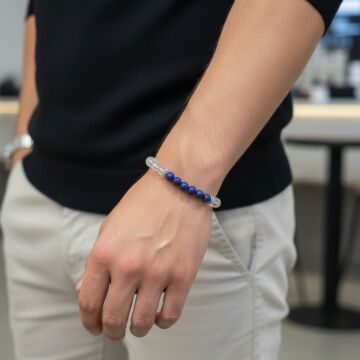 Kristal Kuvars ve Lapis Lazuli Tesbih ve Bileklik Set