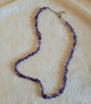 Amorf Ametist Dizi Kolye