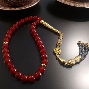 Küre Kesim Akik Taşlı Tesbih