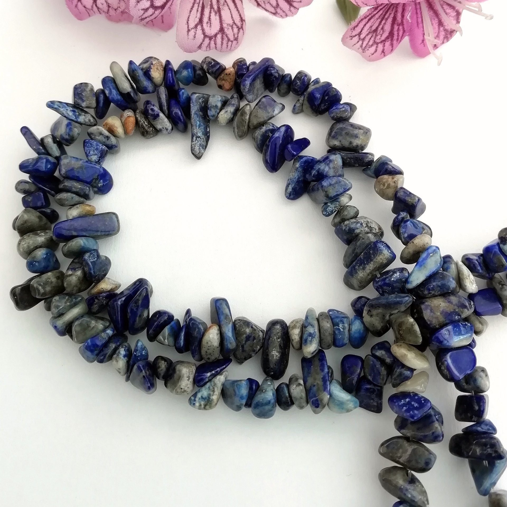 Lapis Lazuli Şekilsiz Kırık Taş Dizi