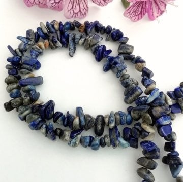 Lapis Lazuli Şekilsiz Kırık Taş Dizi