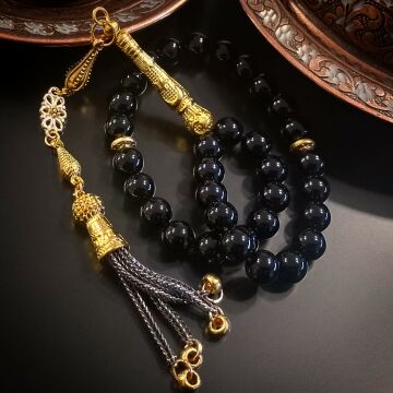 Küre Kesim Oniks Taşlı Tesbih