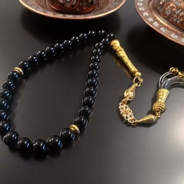 Küre Kesim Oniks Taşlı Tesbih