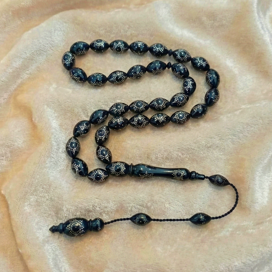 Gümüş İşlemeli 33 lük Kuka Tesbih