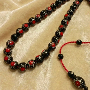 Gümüş İşlemeli 33 lük Kuka Tesbih