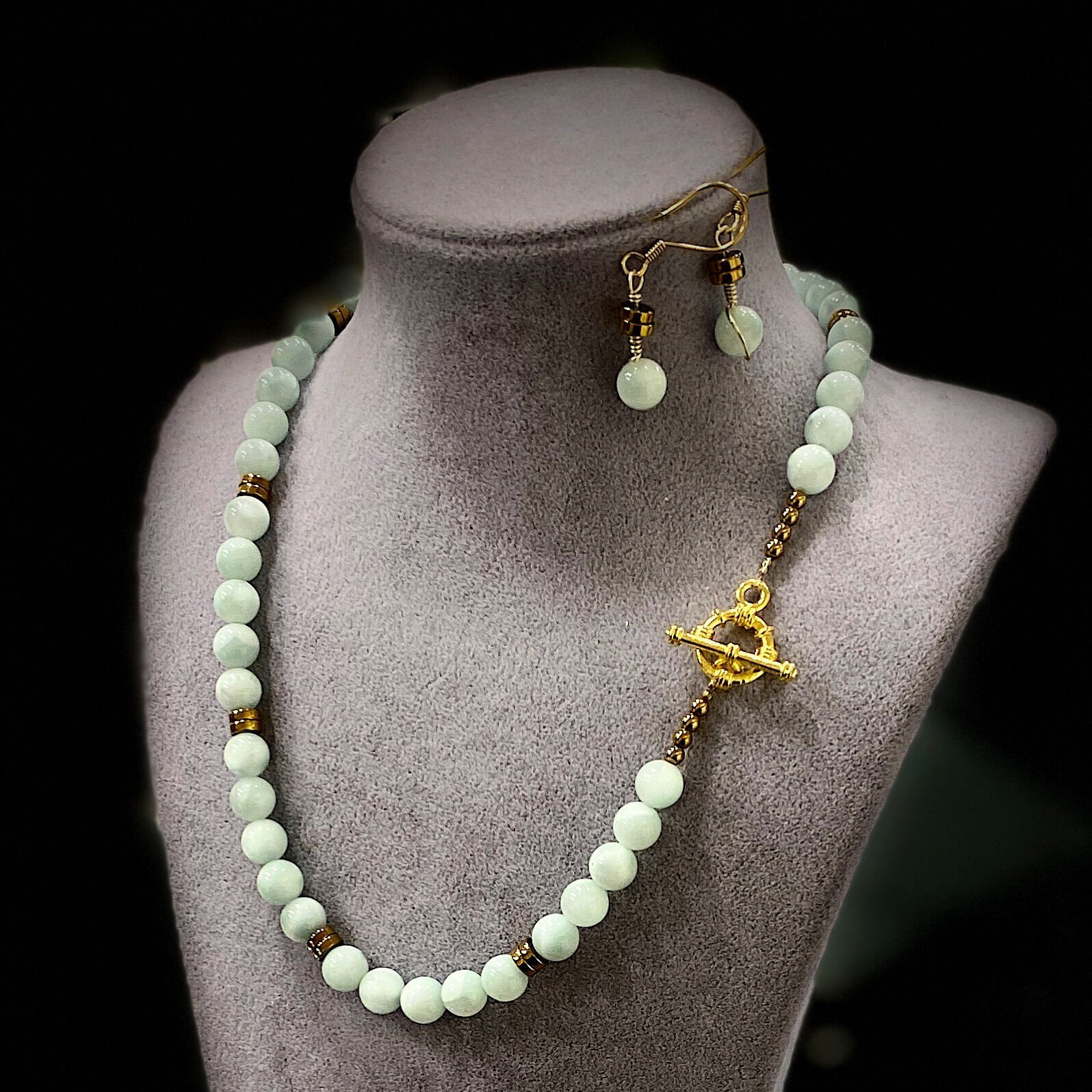 Larimar Taşı (Yunus Taşı) Kolye ve Küpe Set