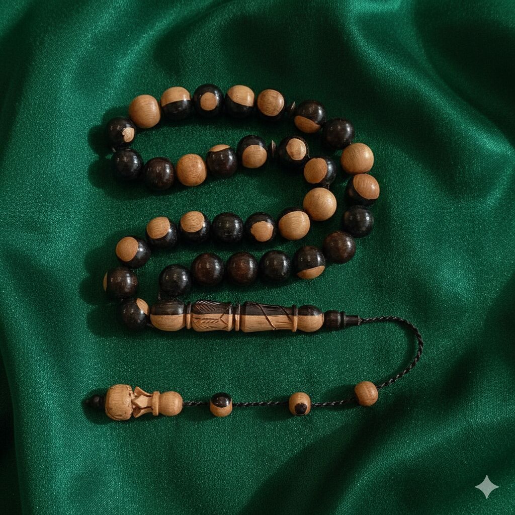 Küre Kesim Benekli Abanoz Ağacı 33 lük Tesbih