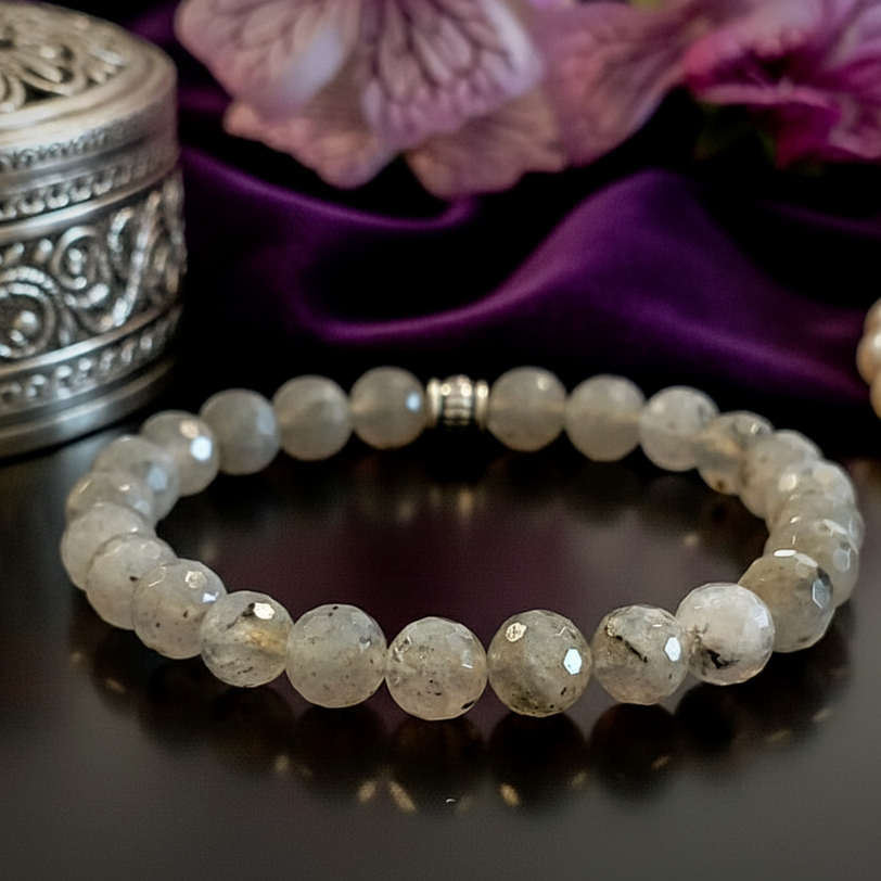 Labradorit Taşı Faset Kesim Doğal Taş Bileklik