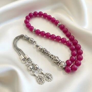 Orjinal Yakut Taşlı Gümüş Tesbih