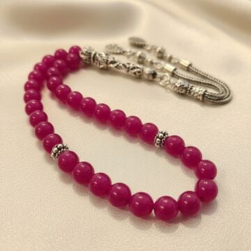 Orjinal Yakut Taşlı Gümüş Tesbih