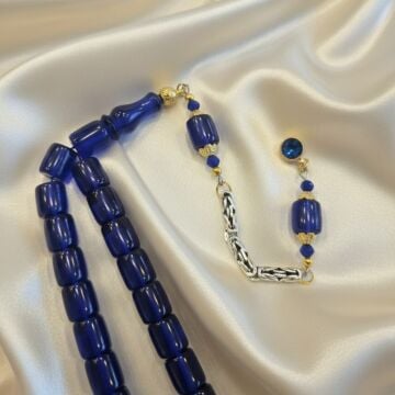 Kapsül Kesim Sıkma Ateş 33 lük Lacivert Tesbih