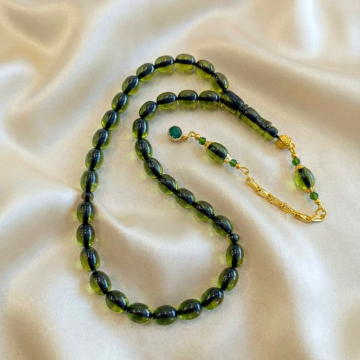 Beyzi Kesim Sıkma Ateş 33 lük Yeşil Renk Tesbih