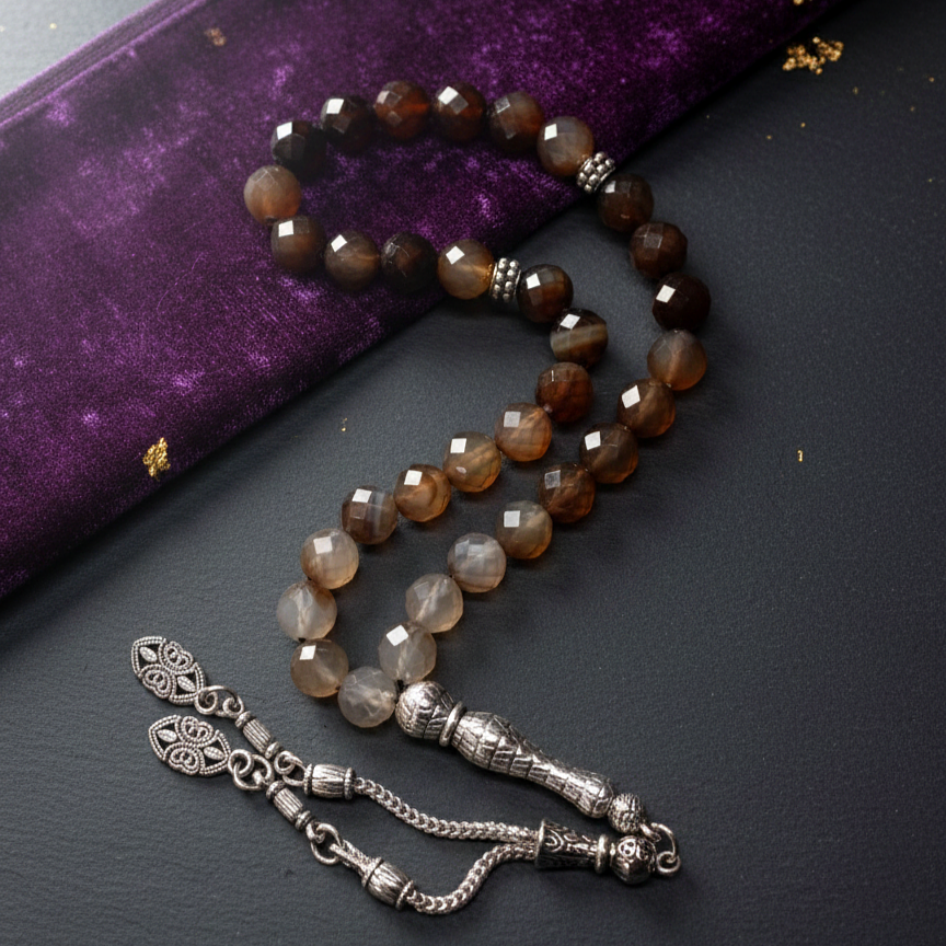 Faset Kesim 33 lük Akik Taşı Tesbih