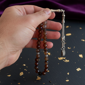 Faset Kesim 33 lük Akik Taşı Tesbih