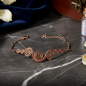 Hematit Taşlı Özel Tasarım Bakır Bileklik