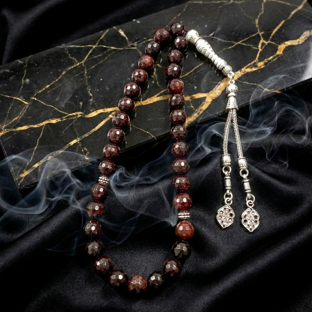 Faset Kesim Lal (Garnet) Tesbih