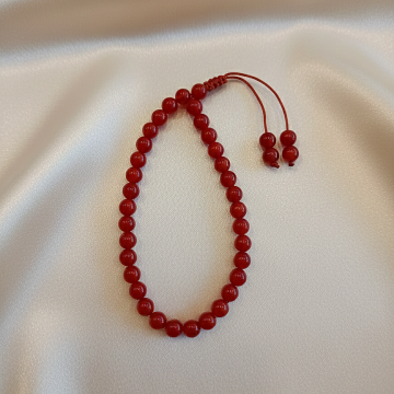 6mm Küre Kesim Akik 33'lük Bilek Boy Tesbih