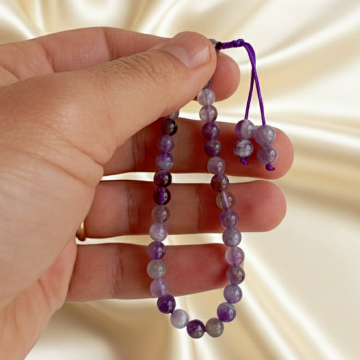 6mm Küre Kesim Ametist 33'lük Bilek Tesbihi