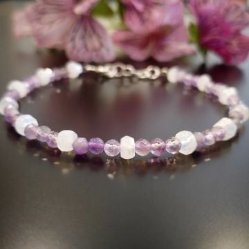 Ametist ve Aytaşı Gümüş Bileklik